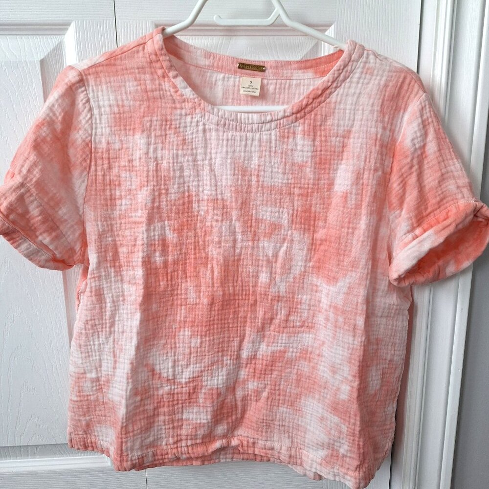 Magaschoni Pink and White 100% Organic Cotton T-shirt